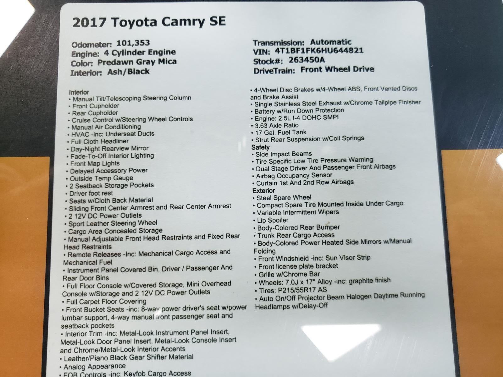2017 Toyota Camry SE