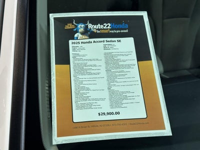 2025 Honda Accord Sedan SE